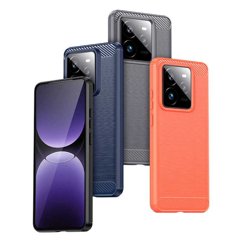 Dành cho Realme GT7 Pro Vỏ giáp chống sốc bằng sợi Carbon Hybrid Brush TPU Case Cover