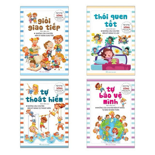 ✅Sách - Bộ 4 Cuốn Rèn Luyện Kỹ Năng Sống Dành Cho Trẻ: Giỏi Giao Tiếp, Thói Quen Tốt, Tự Thoát Hiểm, Tự Bảo Vệ Mình.