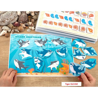 Đồ chơi montessori bóc dán vùng biển náo nhiệt đồ chơi giấy h12