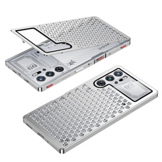Vỏ kim loại lò xo hợp kim nhôm cho Nubia Z60 Ultra Nubia Red Magic 9 Pro Bảo vệ ống kính Tản nhiệt Vỏ chống sốc