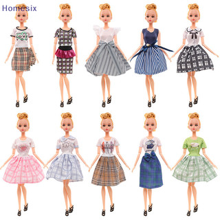Homesix 30cm búp bê kẻ sọc váy babi ăn mặc nhà chơi đồ chơi trang phục búp bê trang phục búp bê thay đổi búp bê thay đổi vn