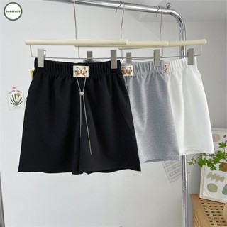 New Coming~Shorts High Waist Sweatpants Lace Up Solid Color Butterfly Chain For Women#Home Essentialses