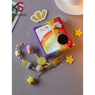 Ốp Điện Thoại LUSHUO Cho OPPO Find n3 N2 Flip Ốp Lưng Tranh Nhiều Màu Sắc Dễ Thương Có Vòng Tay Cho findn2 3 Flip Find N2 n3 Flip