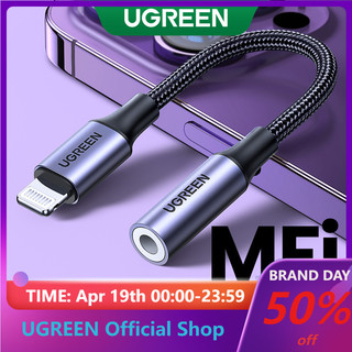 Cáp AUX UGREEN MFi Lightning sang 3,5mm cho iPhone 14 13 pro Max 13 / 12 / 11 / XS / XS Max / XR / X / 8 / 8 plus / 7 / 7 plus