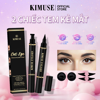 Set 2 bút kẻ mắt KIMUSE kháng nước có đầu vẽ đuôi mắt trang điểm làm đẹp độc đáo