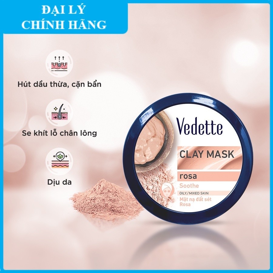 Mặt nạ đất sét Vedette Rosa 145g ( Hàng chính hãng )