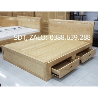 giường gỗ Sồi Nga 1m6 và 1m8