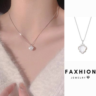 Faxhion Sáng Bóng Vỏ Mặt Dây Chuyền Vòng Cổ Bạc Cho Nữ Thanh Lịch Choker Phụ Kiện Trang Sức