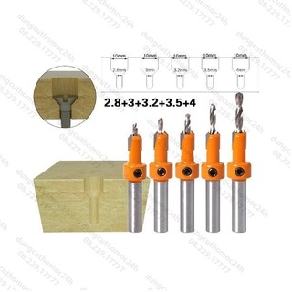 Mũi khoan âm vít gỗ 2 tầng mồi vít 3mm 4mm bộ cao cấp MKAV-CAM 