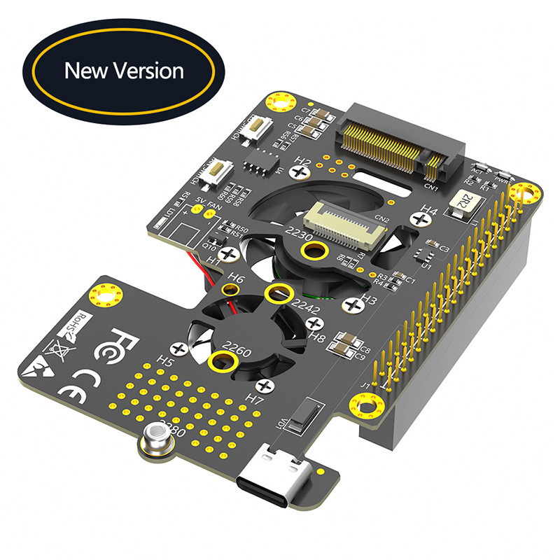 NVMe M Key to PCI-E Adapter Hỗ Trợ 2230 2242 2260 2280 M.2 NVME Quạt Làm Mát SSD RGB LED Công Tắc Ké