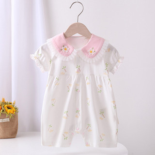 Bộ áo liền quần cho bé mùa hè Bộ áo liền quần ngắn tay hoạt hình dành cho nữ Áo liền quần phong cách Hàn Quốc 0-2 tuổi Quần áo trẻ em