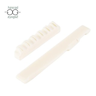 1 Bộ Yên Ngựa Và Đai Ốc Cầu Xương Ngà Cho Đàn Guitar Acoustic 6 Dây