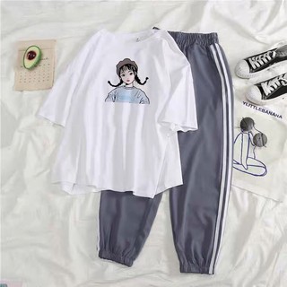 Sét áo Cô gái So Cute + quần Bom, Đồ UNISEX mặc ở nhà và đi chơi, chất đẹp, mặc không xù - DVGIT