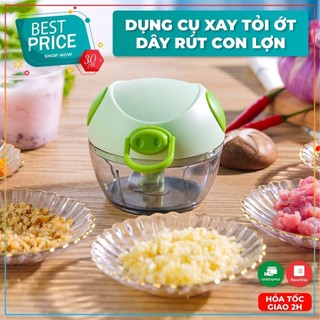 Máy xay tỏi dây rút hình con lợn cầm tay ,xay ớt xay tiêu