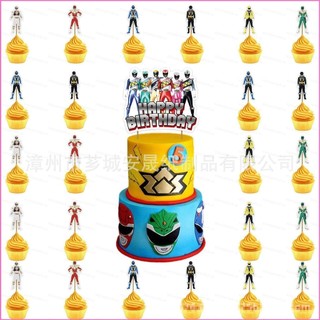 Zx 25 Cái / bộ Mighty Morphin Power Rangers bánh topper trang trí tiệc cupcake toppers nướng đồ trang trí XZ