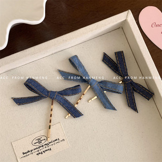 Retro Denim Nơ Kẹp Tóc Nữ Nổ Kẹp Tóc