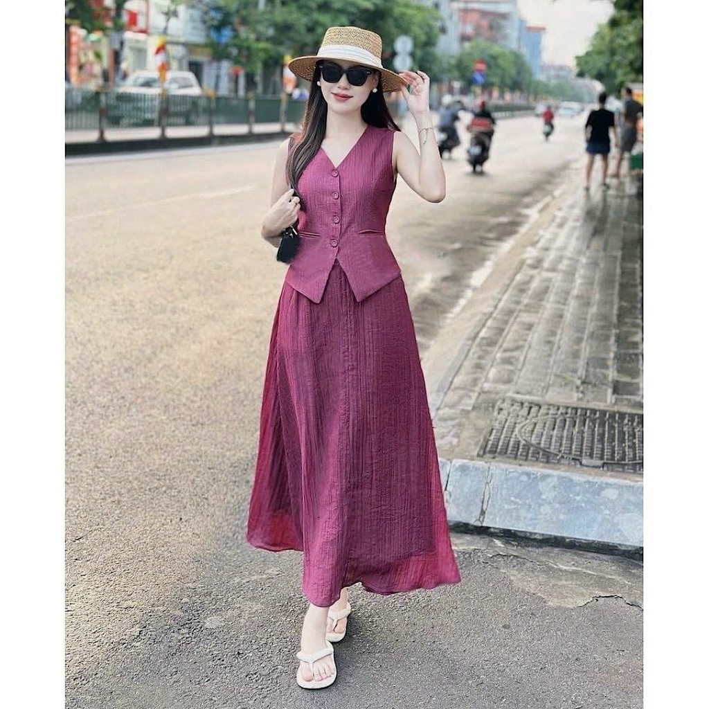 Sét váy đi biển chất đũi mềm mát siêu hot