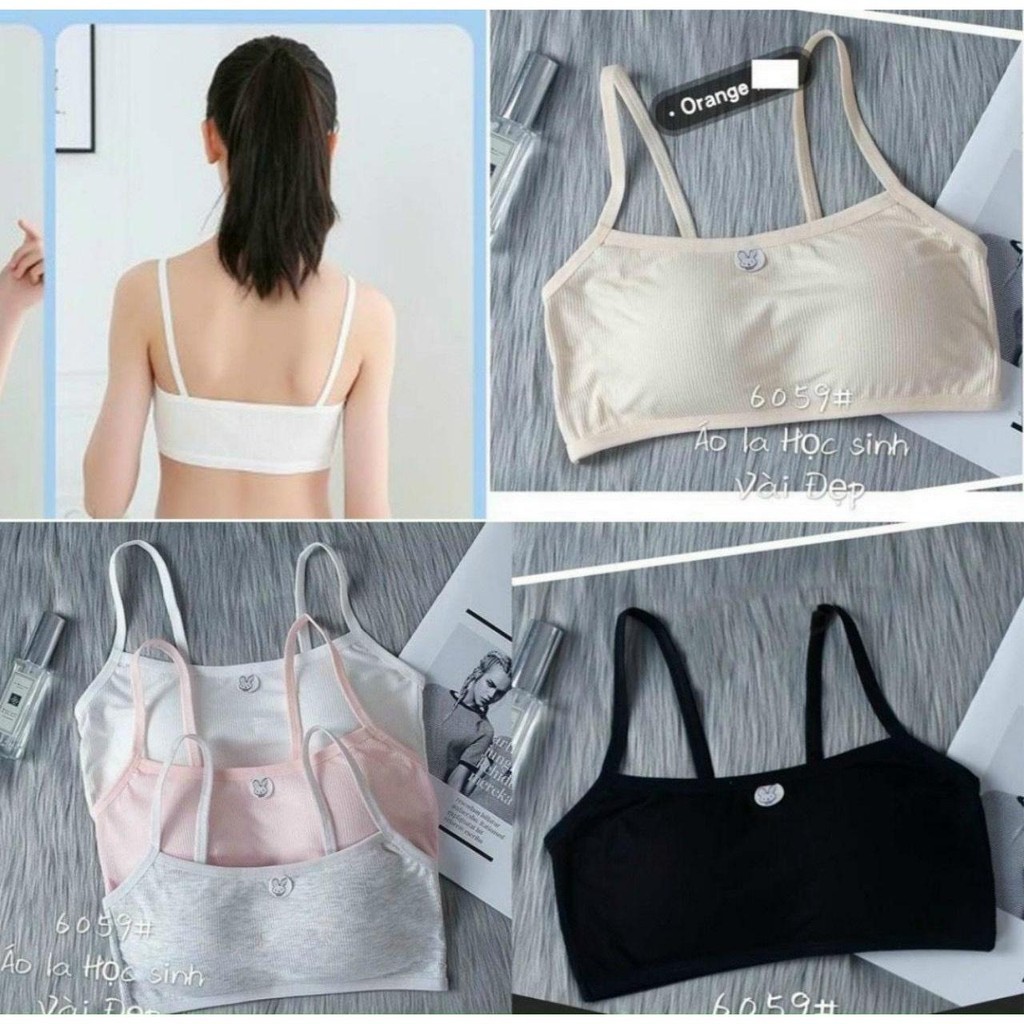 Áo lá học sinh, Áo ngực dây nhỏ học sinh cấp 2 cấp 3 tuổi dậy thì có đệm lót tháo dời loại 2 dây mản