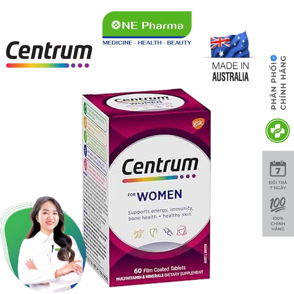 Viên uống Vitamin Tổng Hợp Cho Phụ Nữ Centrum For Women 90 Viên