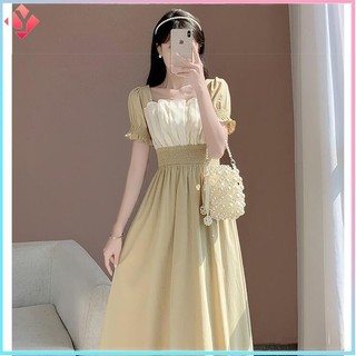 [Ảnh thực tế] Mùa hè mới Plus Size Mềm mại Phong cách giảm béo dành cho nữ Váy dài đến đầu gối