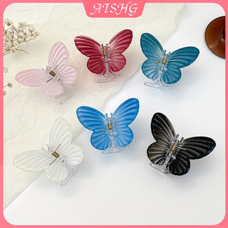 AISHG Màu Trơn Acrylic Bướm Kẹp Tóc Nữ Dễ Thương Lấy Kẹp Phụ Kiện Tóc Thời Trang