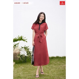 Đầm nữ CARDINA chất liệu lụa Hàn Châu phối cổ lạ mắt thiết kế tinh tế đơn giản thoải mái tự tin 4VSL13
