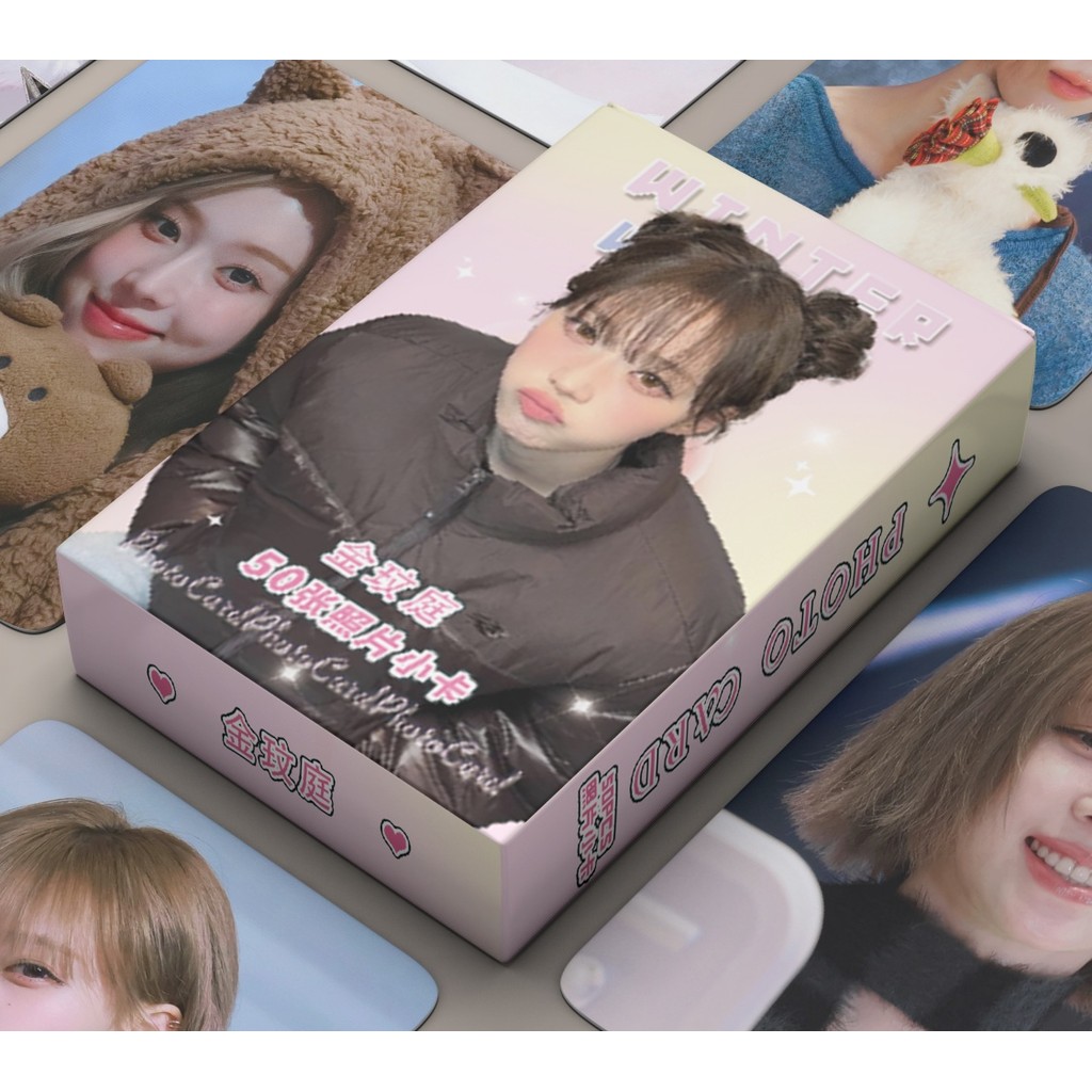 50-55 Cái / hộp Photocards Laser Hình ba chiều Lomo ThẻNINGNING ĐÔNG GISELLE KARINA Kpop Bưu Thiếp S