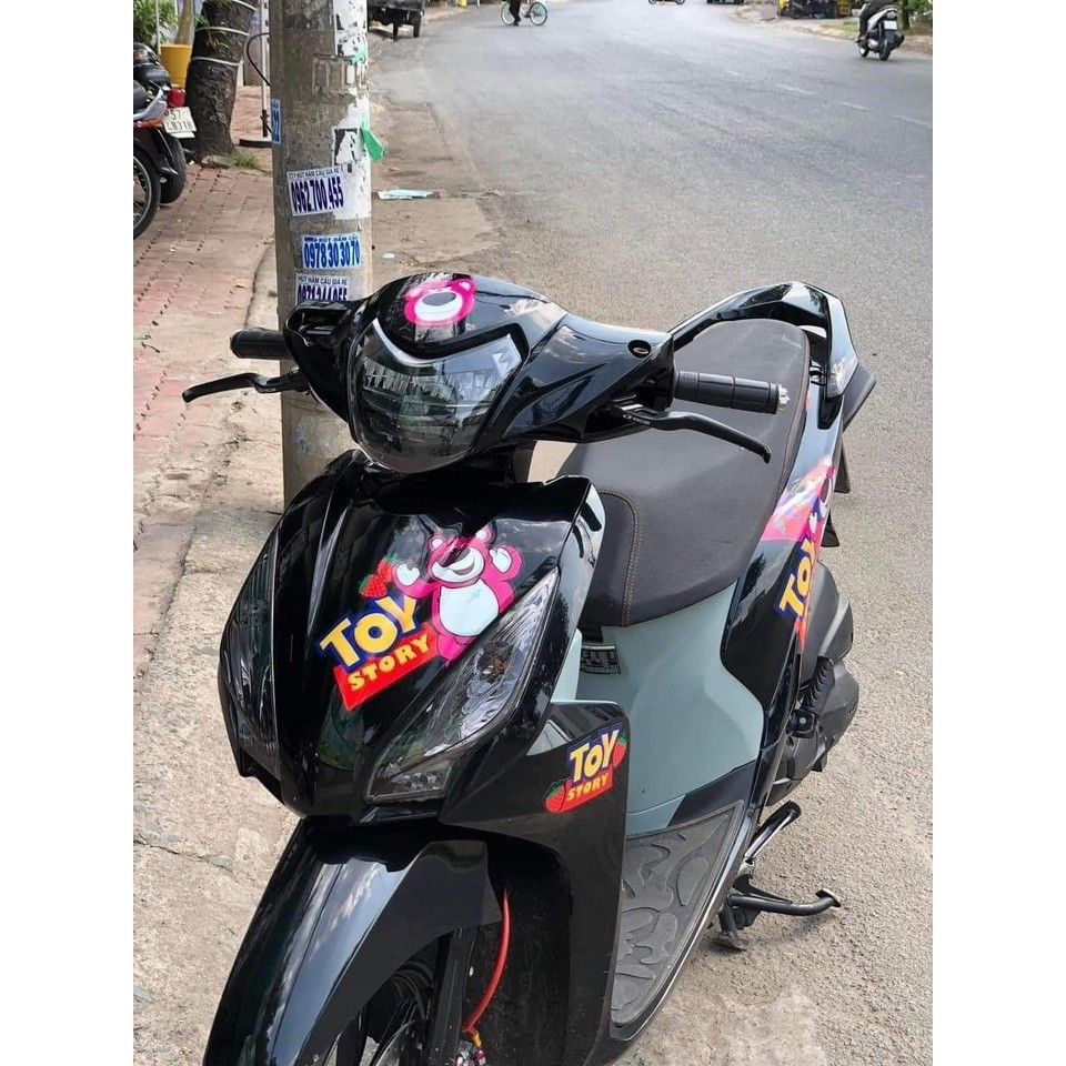 Trọn bộ tem GẤU DÂU LOTSO nhiều màu lựa chọn- tem gấu dầu trang trí xe SIÊU CUTE