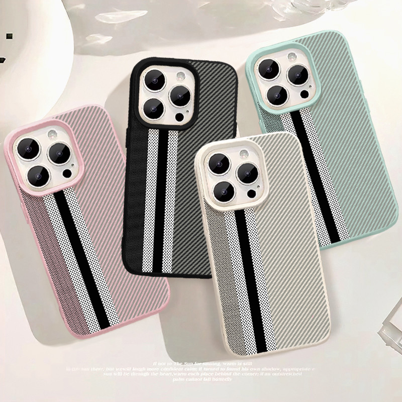 Ốp điện thoại sọc sang trọng và sành điệu, tương thích với iPhone 13, 15, 11, 14 16 ProMax 12 7 8 Pl