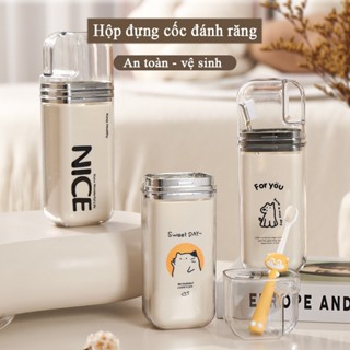 Hộp đựng kem đánh răng du lịch,bộ cốc đánh răng du lịch nhỏ gọn tiện lợi cầm tay mang đi - AUROA