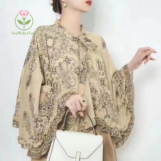[Saymakerlace] Khăn choàng in mỏng mới dành cho nữ mùa hè chống tia cực tím cưỡi ngựa Áo choàng nữ Poncho Capes Đen Mới