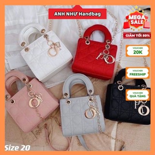  Túi sách nữ xách tay đeo chéo đeo vai cốp vuông da lì 5 ô sang chảnh 