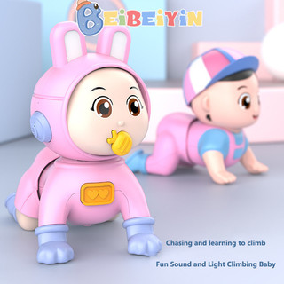 Beibeiyin Q-cute chạy điện vui nhộn bò đồ chơi hướng dẫn cho bé trai và bé gái từ 0-3 tuổi