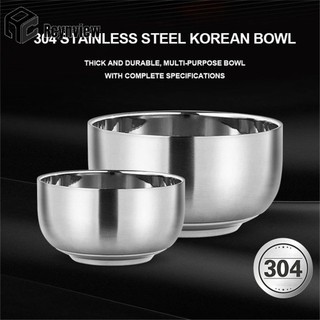 Bát Inox 304 Đôi Chống bỏng Hộp Đựng Thực Phẩm Cơm Hàn Quốc Salad Bát Ramen Mì Ăn Liền Bát Canh Kim Loại Bộ Đồ Ăn