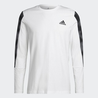 Adidas phong cách sống áo thun dài tay họa tiết rằn ri essentials nam trắng hl6899