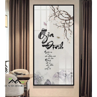  Tranh Treo Tường Tráng Gương Chữ Thư Pháp " Cha Mẹ Gia Đình " Trang Trí nhà cửa Phòng khách 