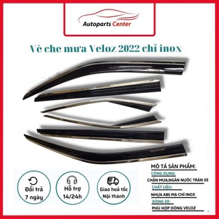 Vè che mưa xe Toyota Veloz 2022-2023-2024 2025 chỉ inox 6 chi tiết cao cấp