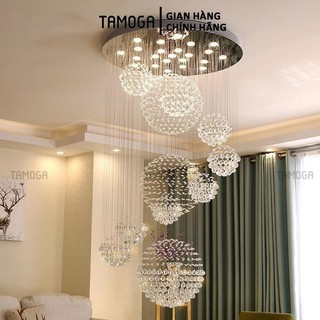 Đèn thông tầng pha lê phi 800mm dài 1m8 hoặc Phi 1000mm dài 2m5 TAMOGA RISAS 5835