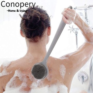 Conopery Bàn chải cơ thể, Silica Gel Dụng cụ tắm người lười Bàn chải tắm lưng, Lông mềm bền bỉ Bàn chải Massage tay cầm dài Bàn chải tắm