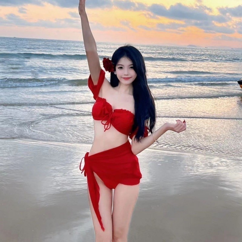Đồ Bơi Nữ Gợi Cảm Tay Phồng Bikini Ba Mảnh Đồ Bơi Kỳ Nghỉ Du Lịch Phiên Bản Hàn Quốc Ins Thời Trang Đi Biển Bơi Bikini Bộ | BigBuy360 - bigbuy360.vn