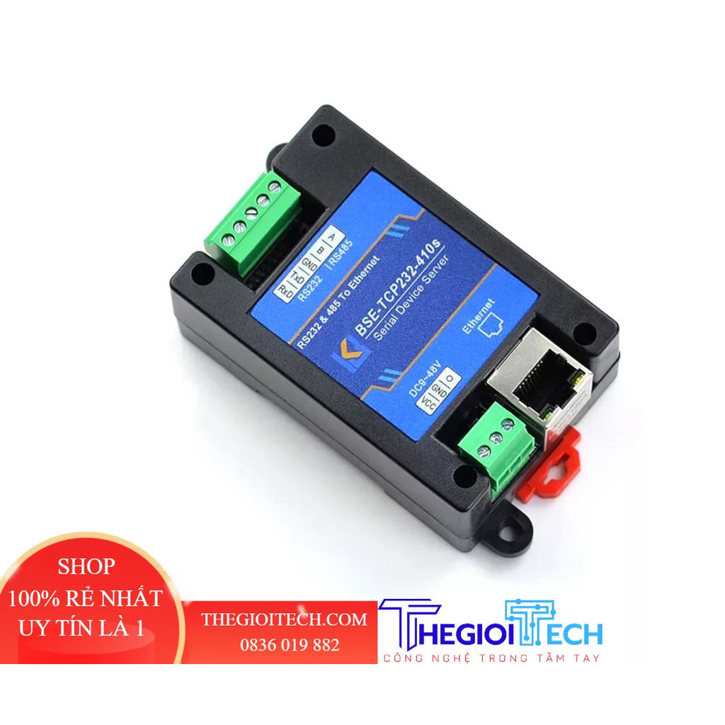 Thiết bị truyền dữ liệu máy chủ nối tiếp kép từ RTU sang TCP RS232/RS485 tới Mô-đun Ethernet 410s USR-TCP232-410S - with adaptor