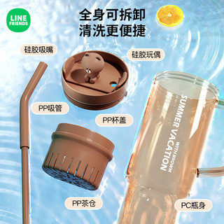 [LINE FRIENDS]Cốc có ống hút dung tích lớn 1200ml[LK]
