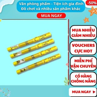 Bút mực FREESHIP 🚛 Có quà tặng ✅Bút mực máy xóa được Pikachu tặng kèm 1 ống mực ngòi to, bút học sinh xóa được loại tốt