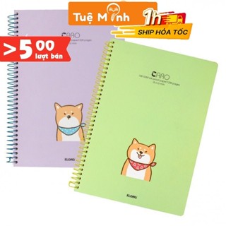 Sổ lò xo đơn caro 6x6 mm A4 200 trang VPP Tuệ Minh KLong MS 590, tập vở bìa dễ thương 100gsm