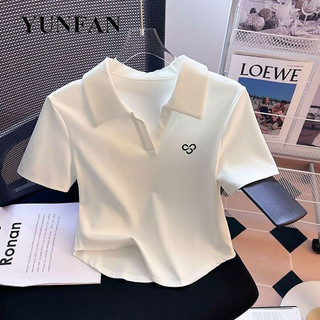YUNFAN áo phông áo thun nữ croptop baby tee Hàn Phong thời trang Dễ thương Fashion WTX2450LQY 20Z240513