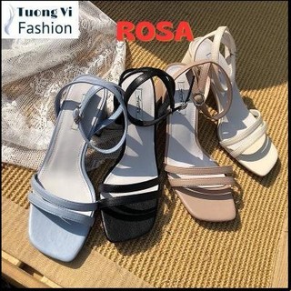 Giày sandal 2 dây mảnh gót vuông 5p - CG 0272