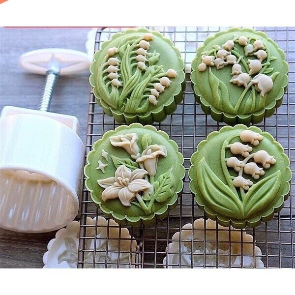 KHUÔN TRUNG THU LÒ XO HOA LINH LANG-4 mặt - Trang Minh Mart