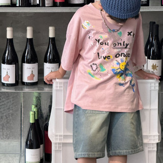Áo Thun Tay Ngắn Top Hàn Quốc Quần Áo Trẻ Em Mềm Mại Sợi Đôi Cotton Hồng Độc Đáo Graffiti Mùa Hè Phong Cách Mới Trung Nhỏ Trẻ Em Bé Trai
