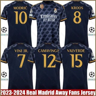 [Sy3] 2023-2024 Áo sân khách Real Madrid Vini JR Camavinga Modric Valverde Kroos Sports Tee Fan Edition Plus Size