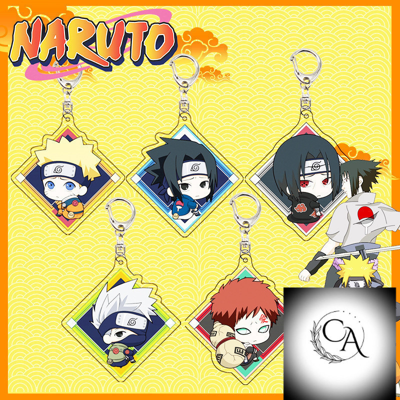 Huoying anime acrylic trong suốt móc khóa acrylic Naruto Itachi Sasuke móc khóa mặt dây chuyền
